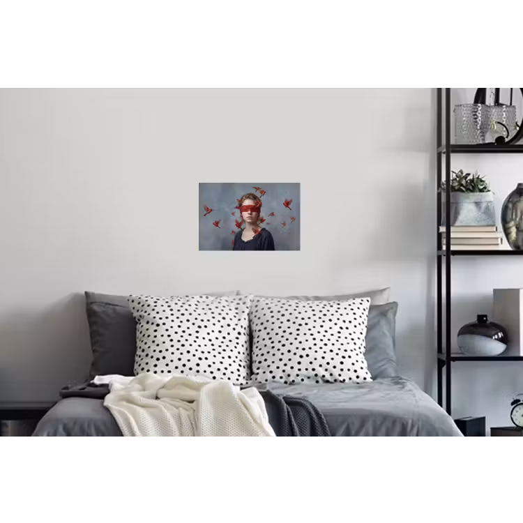Portret - Krachtig - Rood Muursticker klein -slaapkamer
