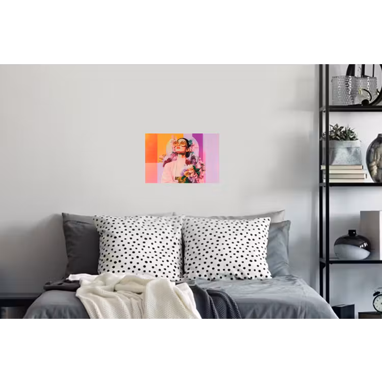 Portret - Vrouw - Abstract - Bloemen Muursticker klein -slaapkamer
