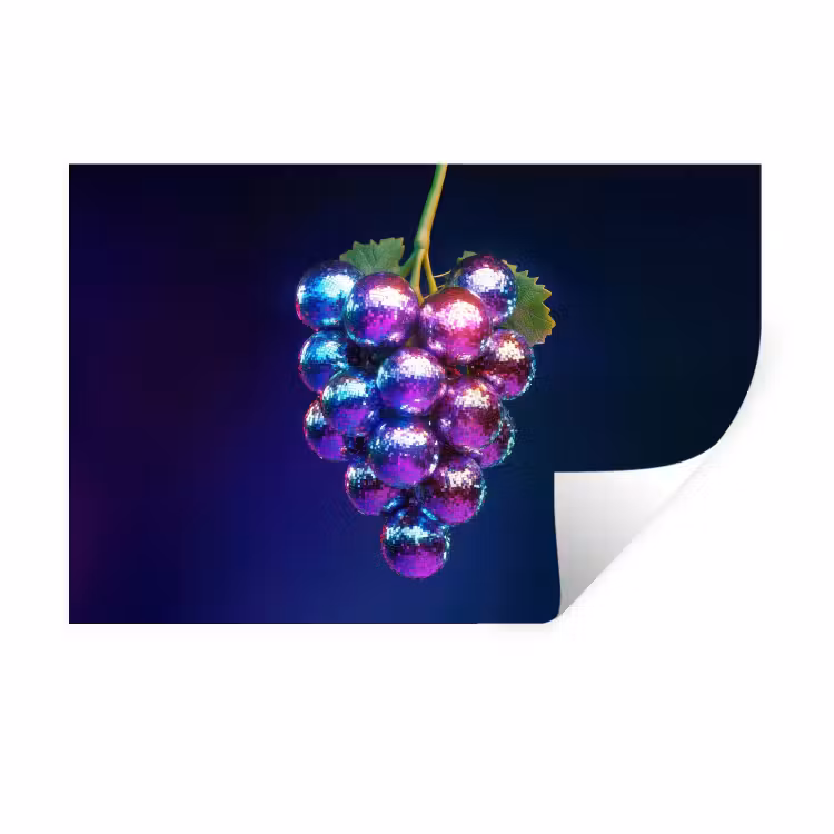 Paars - Disco - Feest - Druif Muursticker klein -3d