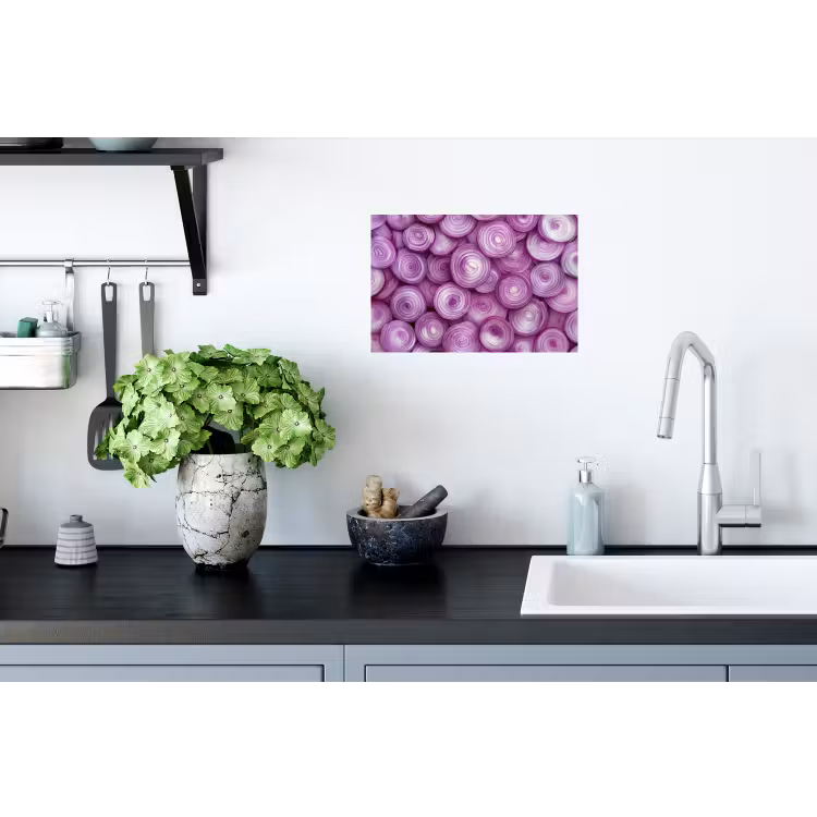 Paars - Uien - Close up Muursticker klein -keuken
