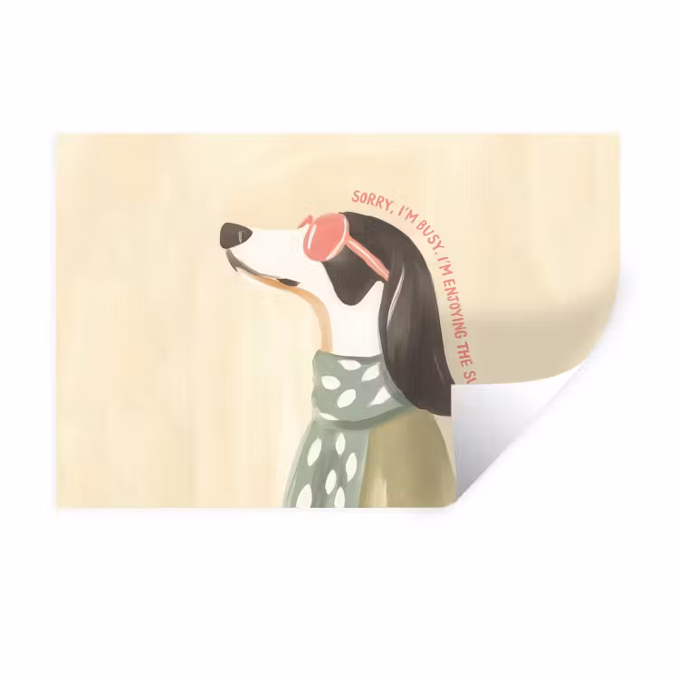 Quote - Hond - Zonnebril Muursticker klein -3d