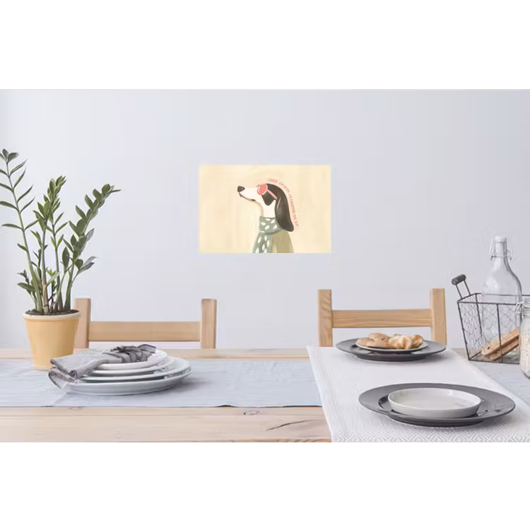 Quote - Hond - Zonnebril Muursticker klein -eettafel