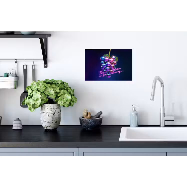 Quote - Neon - Disco - Druiven Muursticker klein -keuken