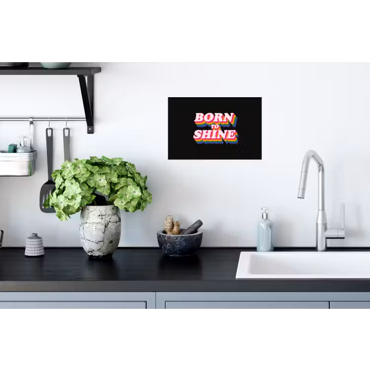 Quote - Regenboog - Roze - Zwart Muursticker klein -keuken