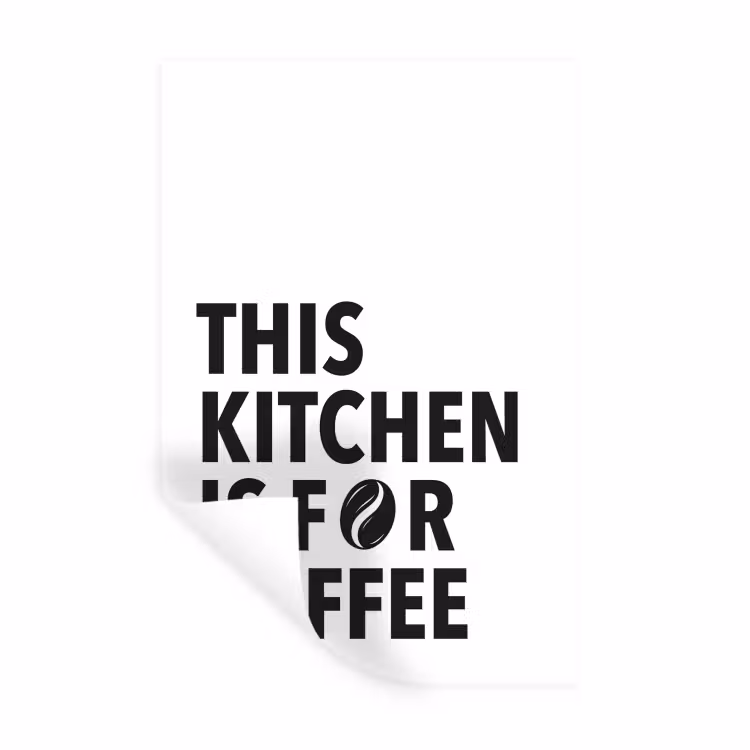 Quotes - Koffie - Bonen - Modern Muursticker klein -3d