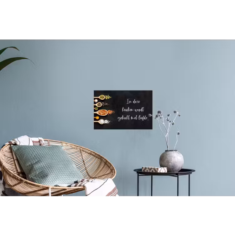 Quotes - Keuken - Spreuken - In deze keuken wordt gekookt met liefde - Liefde Muursticker klein -plant