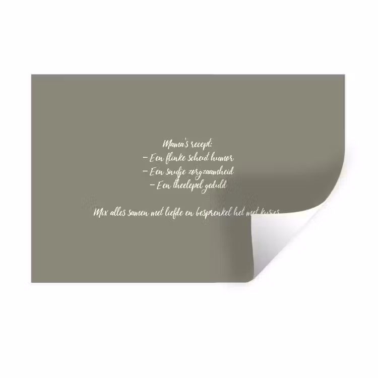 Quotes - Ma - Spreuken - Mama's recept - Koken Muursticker klein -3d