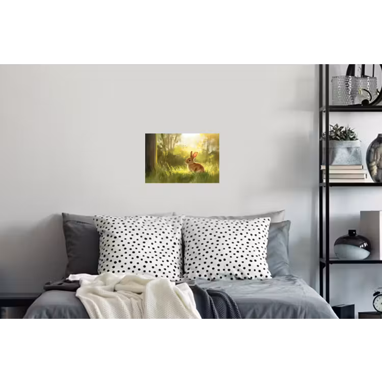 Konijn - Zonlicht - Bos Muursticker klein -slaapkamer
