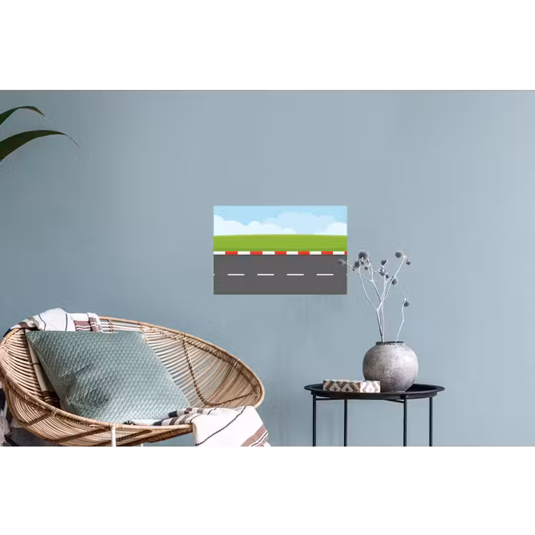 Racebaan - Illustratie - Sport - Kleurrijk Muursticker klein -plant