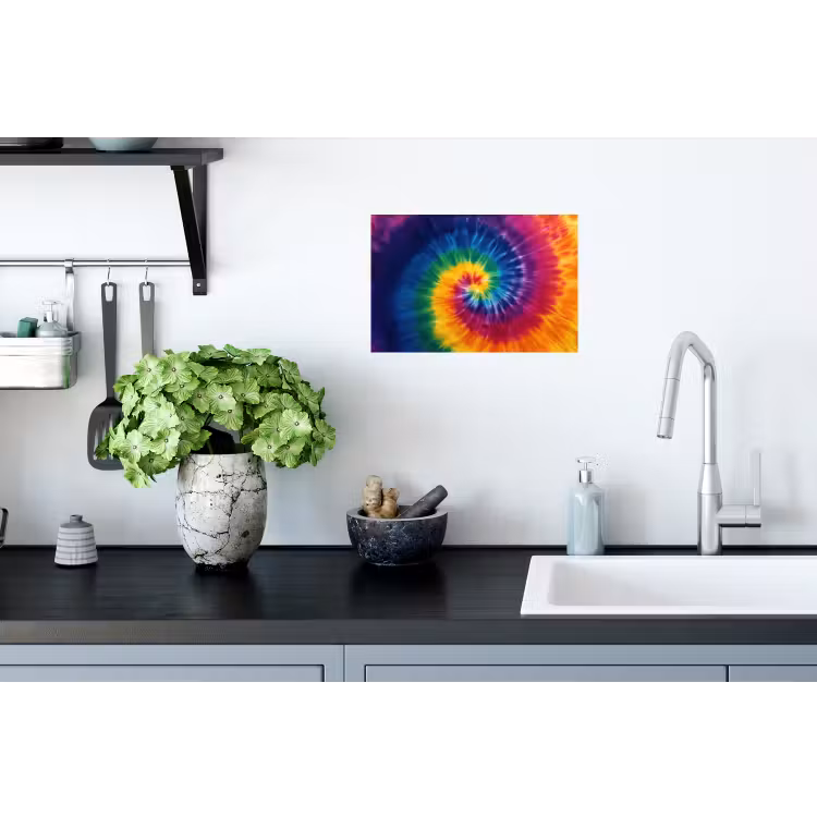 Regenboogkleuren - Spiraal - Kleurrijk Muursticker klein -keuken