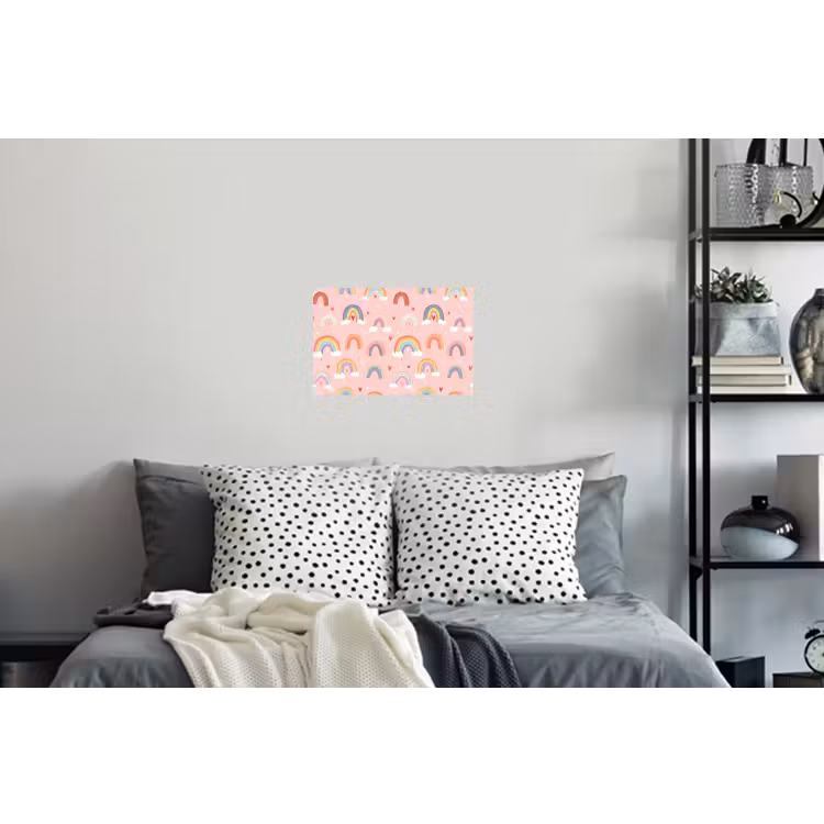 Regenboog - Patroon - Pastel - Handgetekend Muursticker klein -slaapkamer
