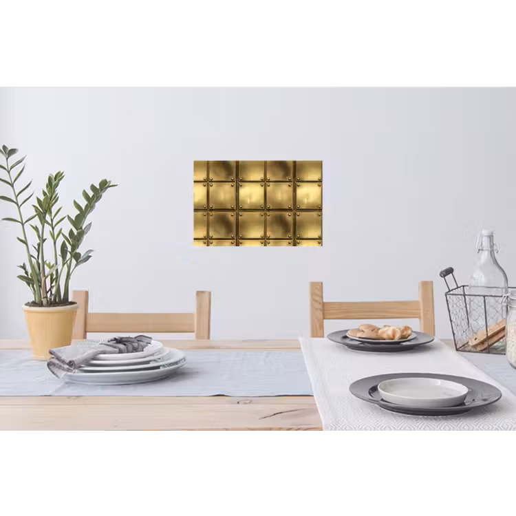 Platen - Industrieel - Stoer - Goud Muursticker klein 286 -eettafel