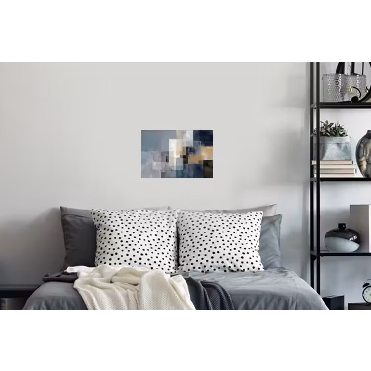 Rechthoeken - Abstract - Blauw Muursticker klein -slaapkamer