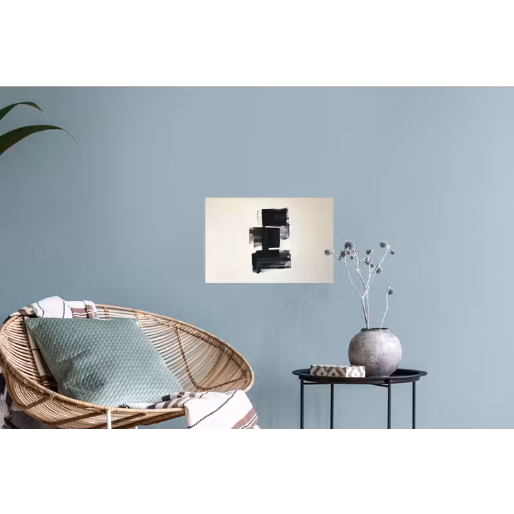 Rechthoeken - Penseelstreken - Abstract - Zwart Muursticker klein -plant