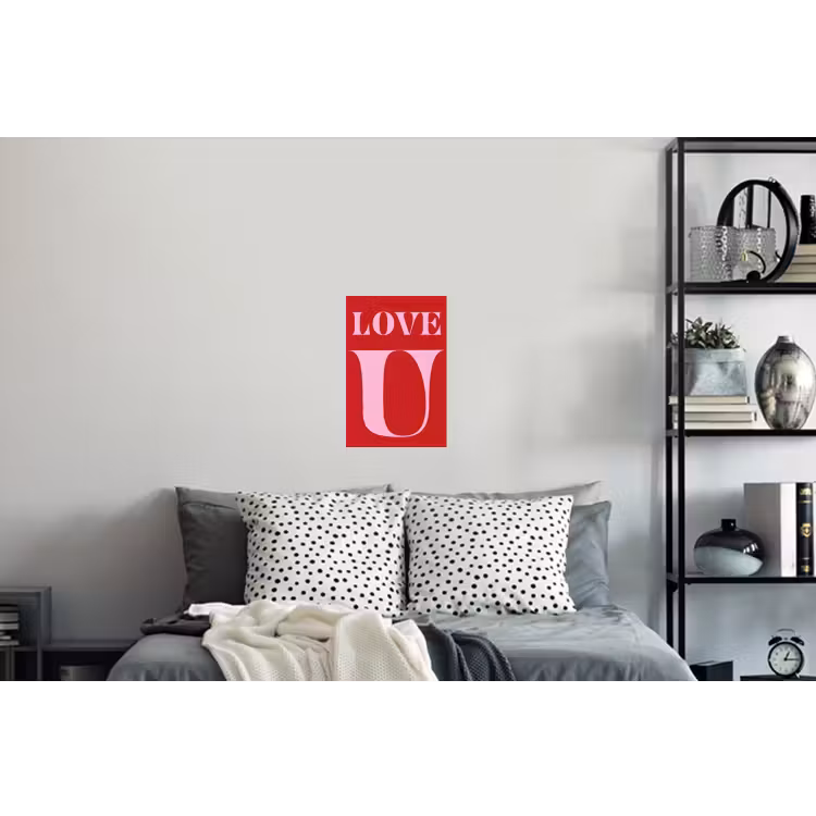 Rood - Love - Valentijn - Roze Muursticker klein -slaapkamer