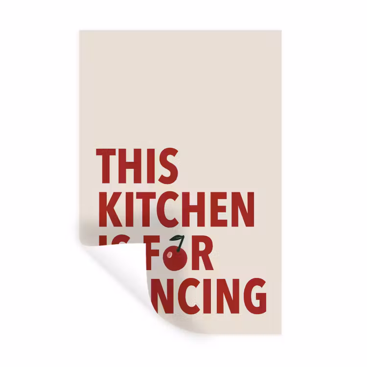 Rood - Quote - Kersen Muursticker klein -3d
