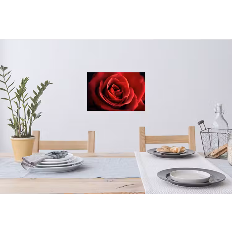 Rood - Roos - Romantisch Muursticker klein -eettafel