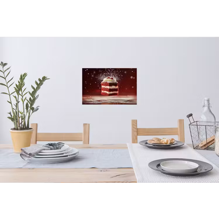 Rode - Velvet - Taart - Eten Muursticker klein -eettafel