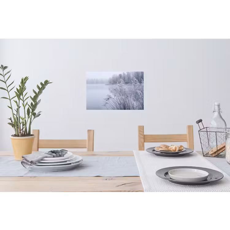 Riet - Bevroren - Winter - Natuur Muursticker klein -eettafel
