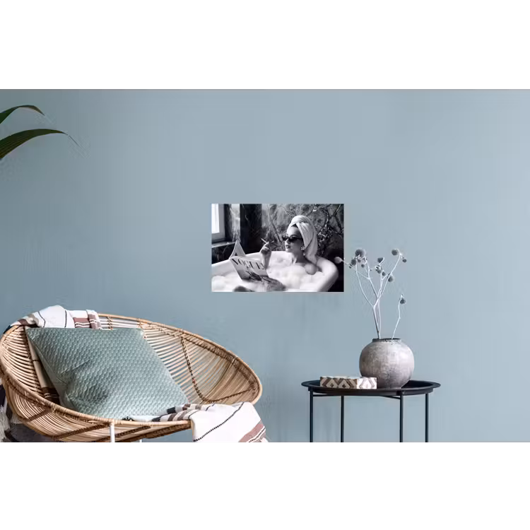 Relaxt - Bad - Zwart - Wit Muursticker klein -plant