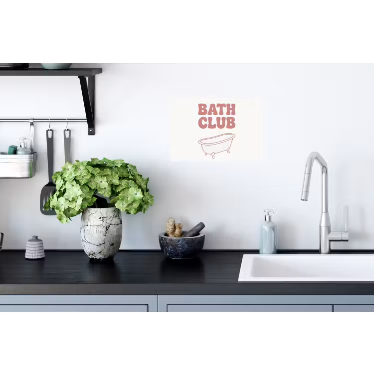 Retro - Bad - Roze Muursticker klein -keuken
