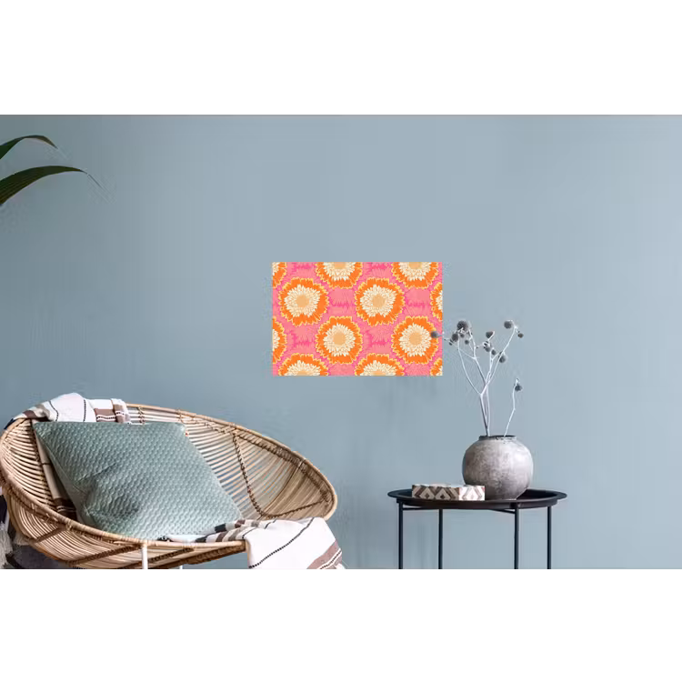 Retro - Bloemen - Kleurrijk Muursticker klein 286 -plant