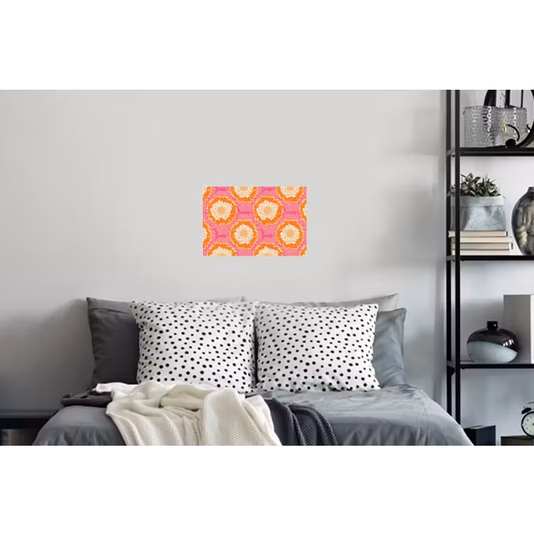 Retro - Bloemen - Kleurrijk Muursticker klein 286 -slaapkamer