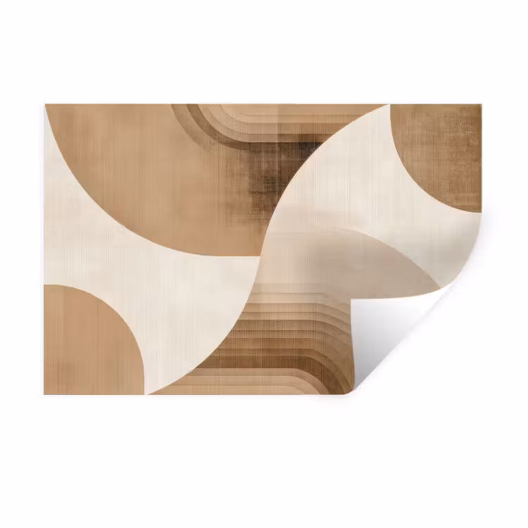 Retro - Geometrische lagen - Aardetinten Muursticker klein -3d