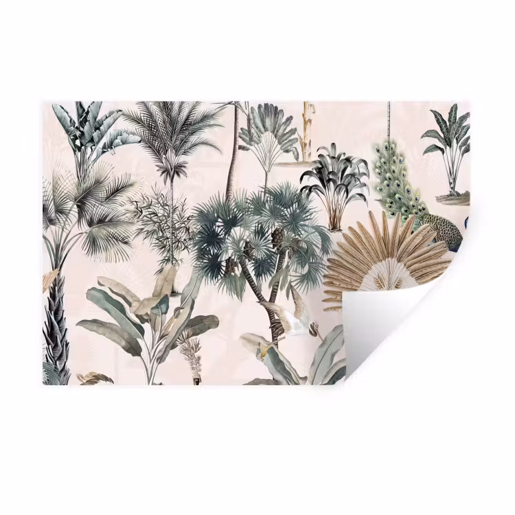 Retro - Jungle - Natuur - Dieren Muursticker klein -3d