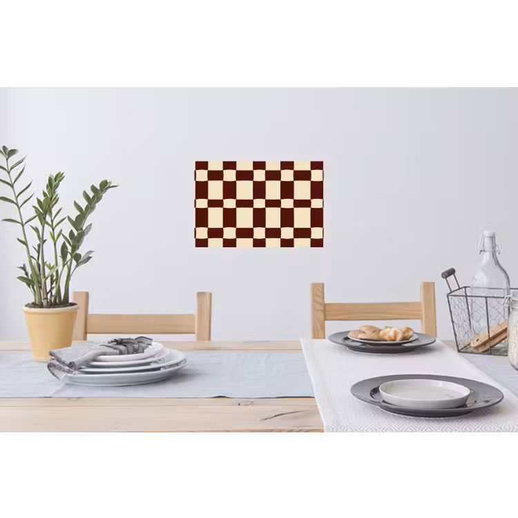 Retro - Patroon - Bruin Muursticker klein 286 -eettafel