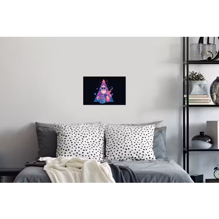 Retro - Kerstman - Rendieren - Kerstboom Muursticker klein -slaapkamer