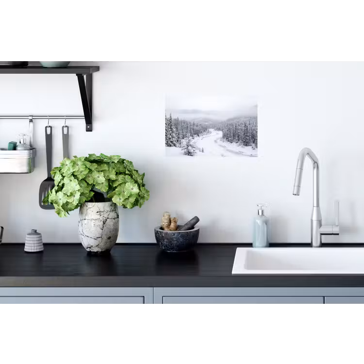 Rivier - Bevroren - Landschap - Winter Muursticker klein -keuken