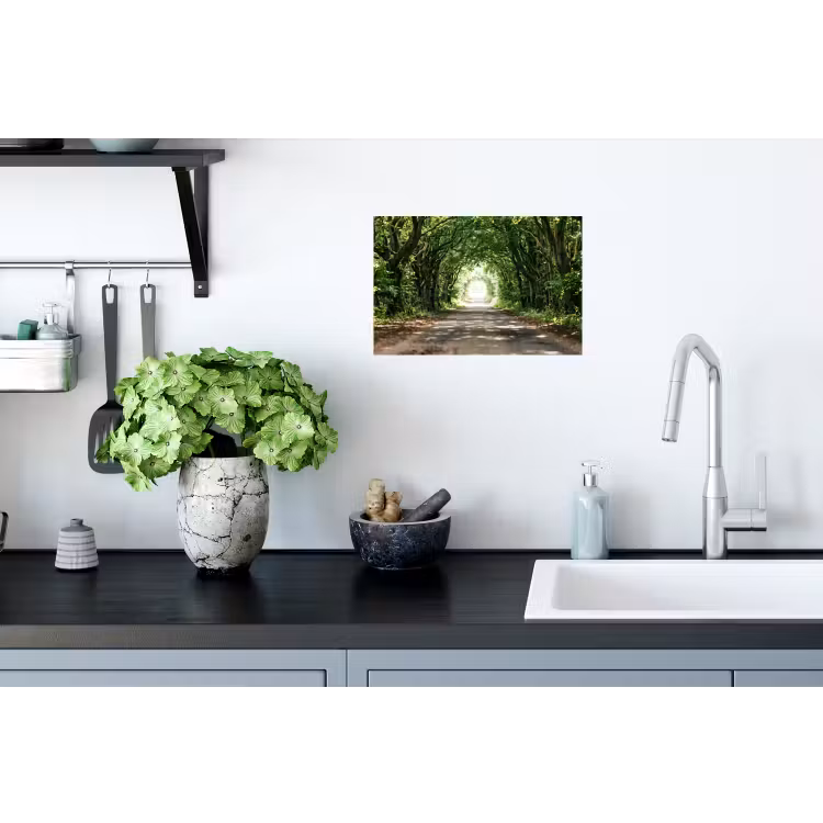 Weg - Bomen - Natuur - Groen Muursticker klein -keuken