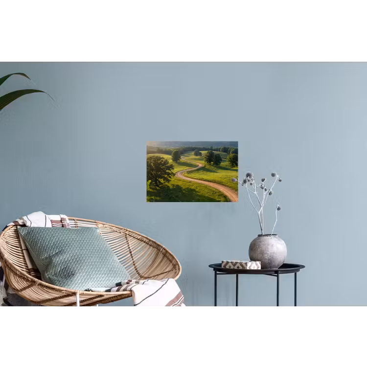 Weg - Weide - Natuur - Groen Muursticker klein -plant