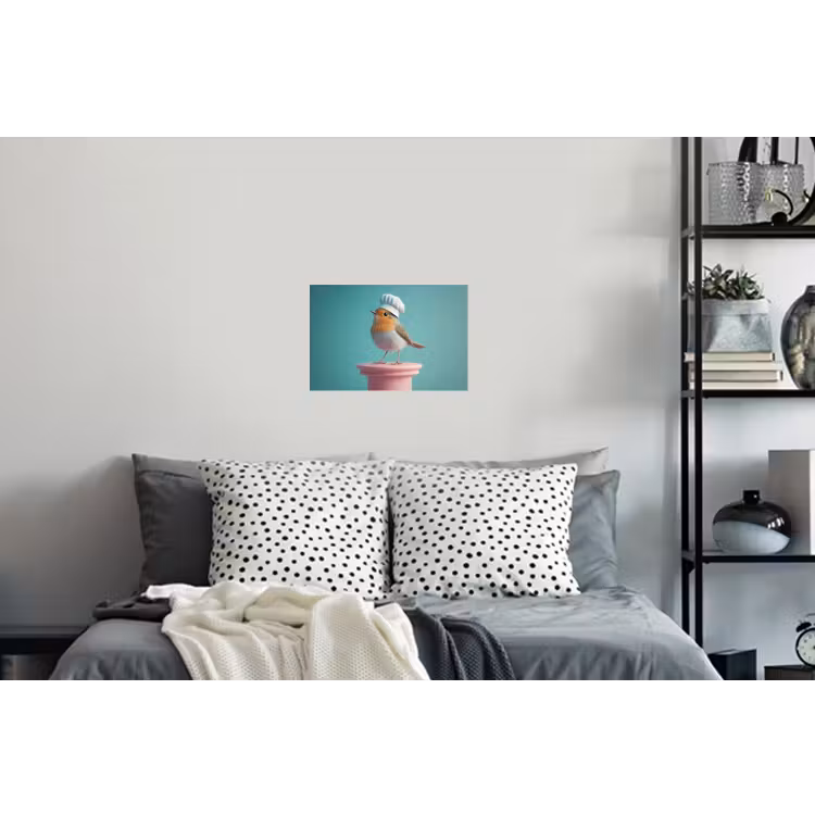 Roodborstje - Vogel - Koksmuts - Sokkel Muursticker klein -slaapkamer