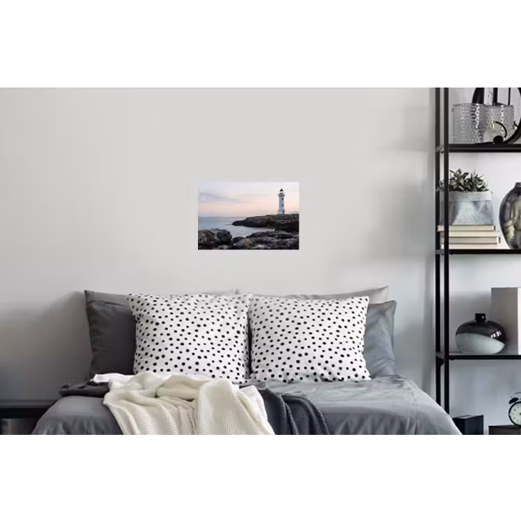 Rotsen - Vuurtoren - Wit Muursticker klein -slaapkamer