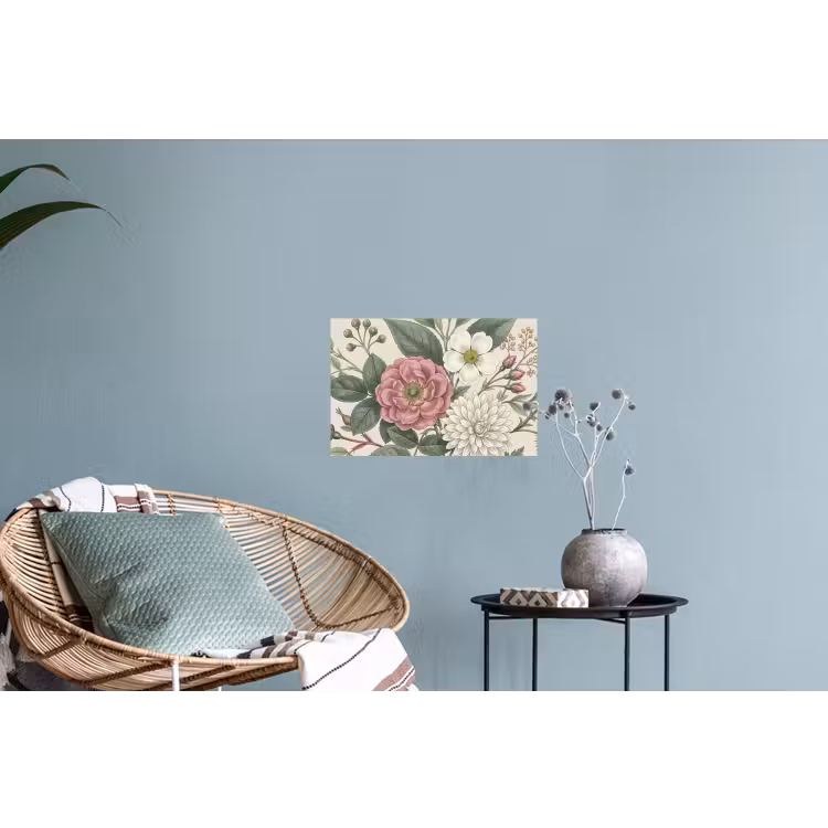 Romantisch - Design - Kleurrijk Muursticker klein -plant