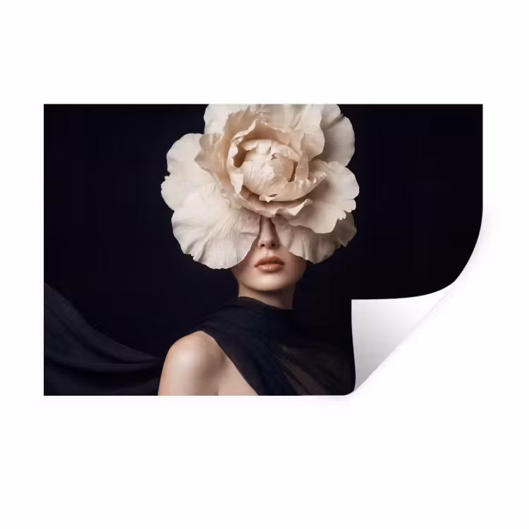 Roos - Tijdloos - Zwart Muursticker klein -3d