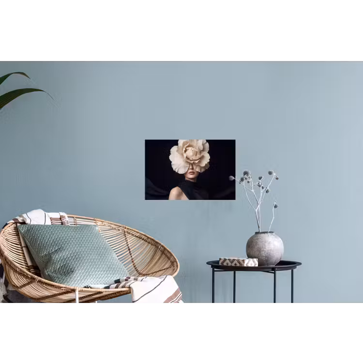 Roos - Tijdloos - Zwart Muursticker klein -plant