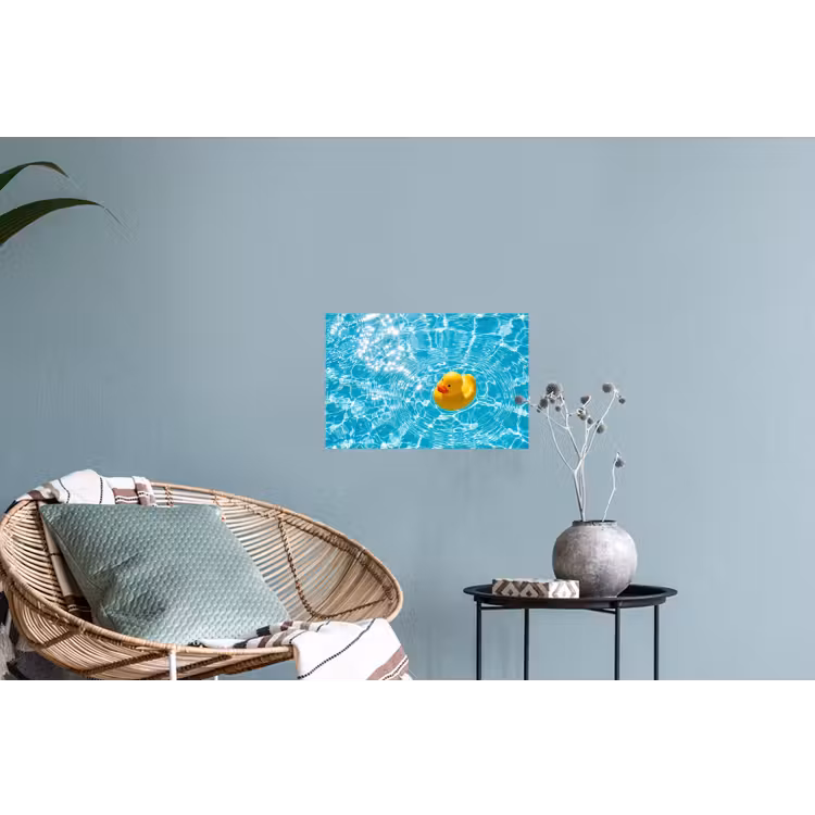 Badeend - Dobberen - Blauw Muursticker klein -plant