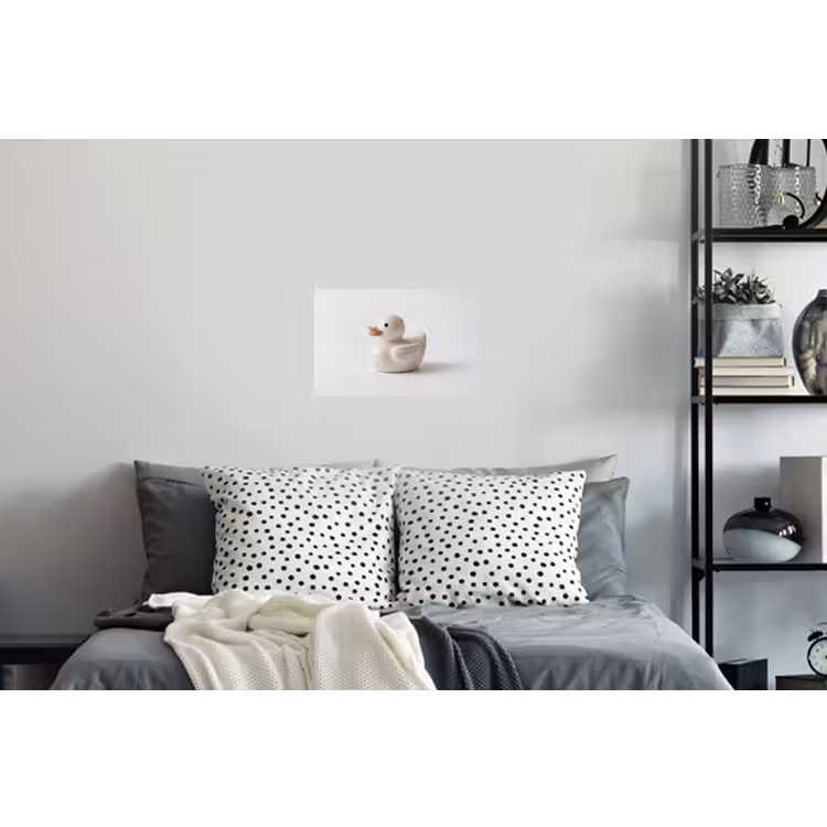 Badeend - Minimalistisch - Wit Muursticker klein -slaapkamer