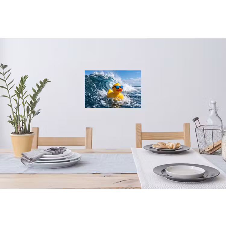 Badeend - Stoer - Golven Muursticker klein -eettafel