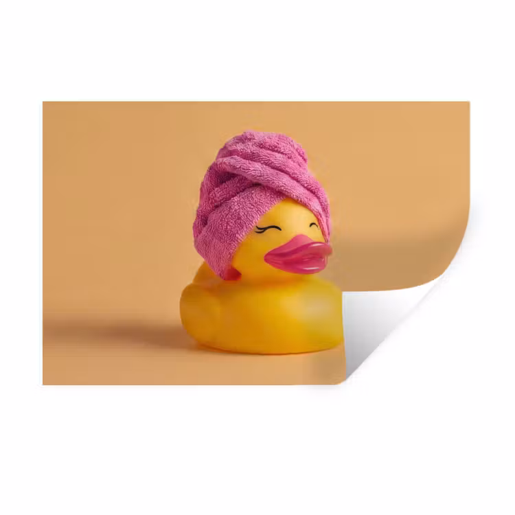 Badeend - Handdoek - Kleurrijk Muursticker klein -3d