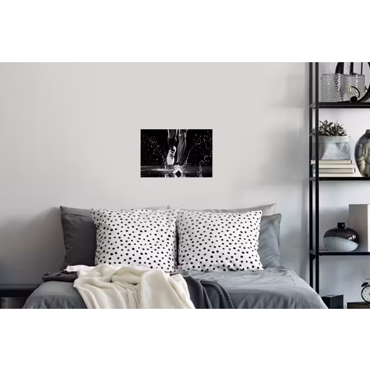 Hardloopschoenen - Rennen - Druppels - Zwart Muursticker klein -slaapkamer
