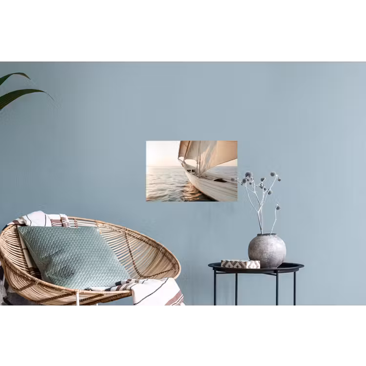 Zeilboot - Zee - Beige - Zon Muursticker klein -plant