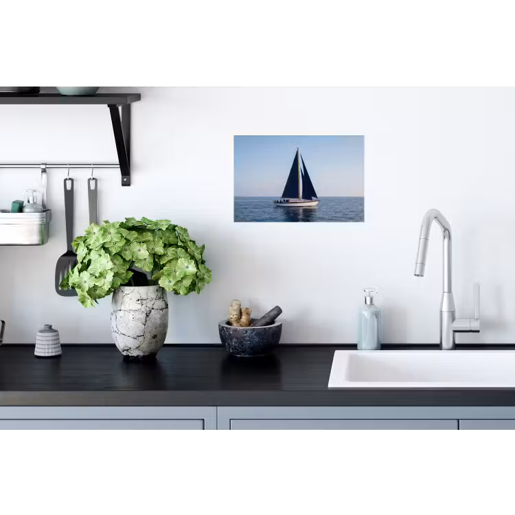 Zeilboot - Zee - Blauw Muursticker klein -keuken