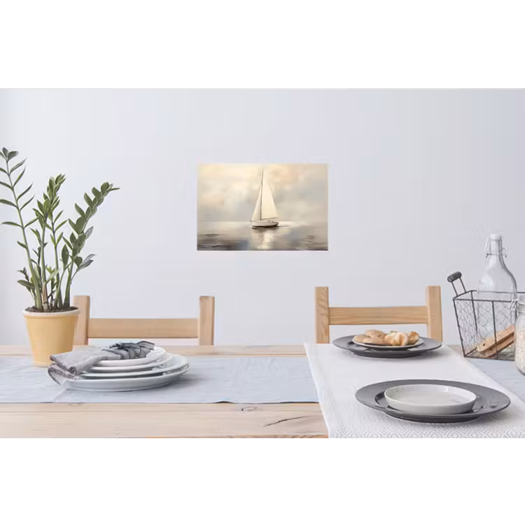 Zeilschip - Zee - Bewolkt Muursticker klein -eettafel