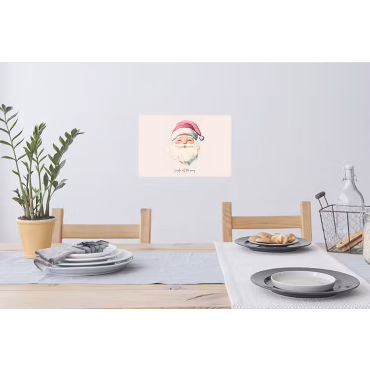 Kerstman - Kerst - Quote - Beige Muursticker klein -eettafel