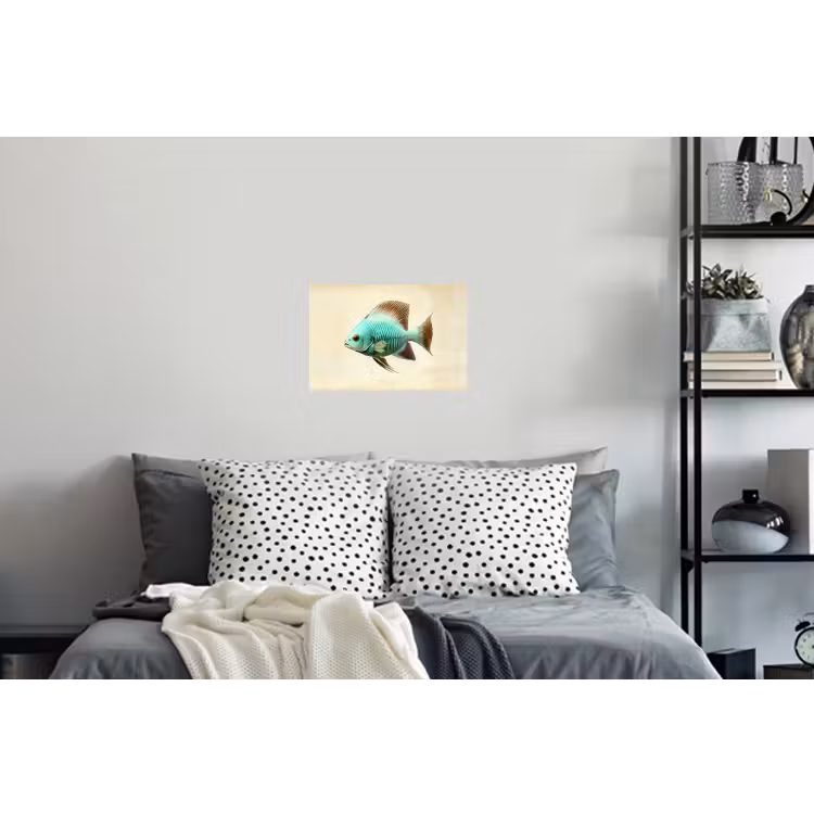 Schubben - Vis - Mint - Minimalistisch Muursticker klein -slaapkamer