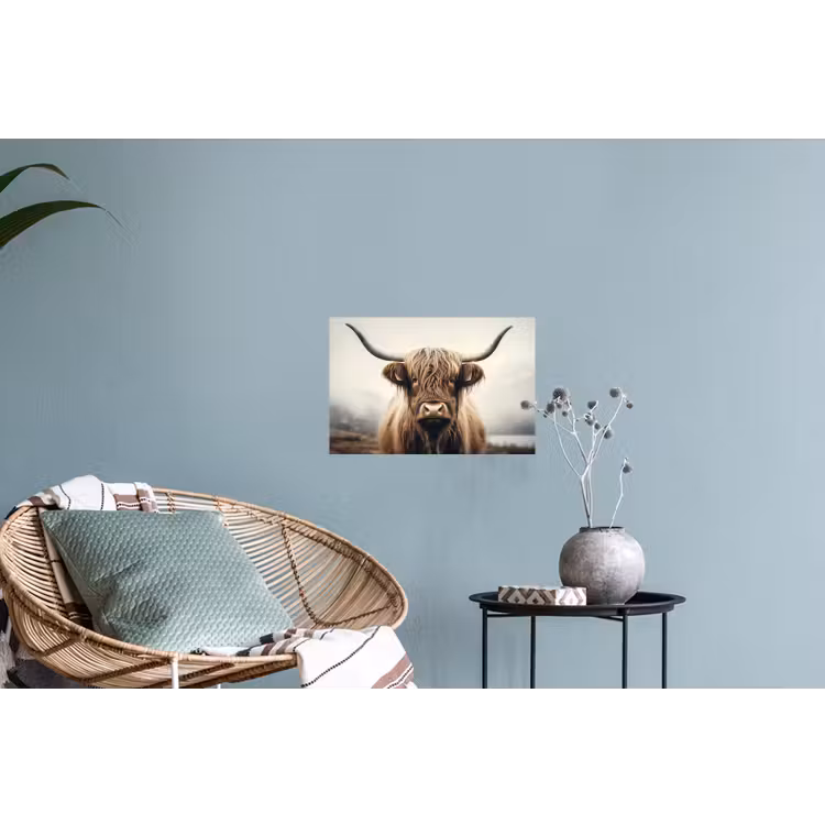 Schotse hooglander - Hoorns - Landschap Muursticker klein -plant